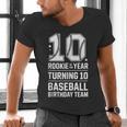 10th Birthday Rookie Of The Year Baseball Double Digit Humor Men's V-Neck T-Shirt 10th Birthday Rookie Of The Year Baseball Double Digit Humor Men's V-Neck T-Shirt