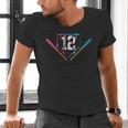 12th Birthday Baseball Ice Cream Drip 12 Years Old Boy Kids Men's V-Neck T-Shirt