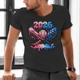 2026 American Flag Baseball Ice Cream Drip Bats Boys Men's V-Neck T-Shirt