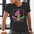 4th Birthday Baseball Bat Ice-Cream Drip 4yrs Old Boys Girls Men's V-Neck T-Shirt