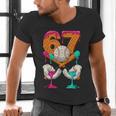 6 7 Ice Cream Drip Baseball Number 67 Player Boy Girl Kids Men's V-Neck T-Shirt
