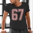 6 7 Number 67 Baseball Meme Tee For Women Men's V-Neck T-Shirt