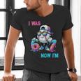 I Was 6 Now I'm 7 Baseball Birthday Drip Ice Cream Boy Men's V-Neck T-Shirt