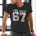 I Was 6 Now I'm 7 Year Old Birthday 67 Meme Baseball Bday Men's V-Neck T-Shirt I Was 6 Now I'm 7 Year Old Birthday 67 Meme Baseball Bday Men's V-Neck T-Shirt