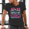 67 33 Days Of School Baseball Drip 100th Day Of School Boys Men's V-Neck T-Shirt 67 33 Days Of School Baseball Drip 100th Day Of School Boys Men's V-Neck T-Shirt