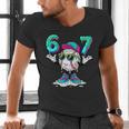 67 Meme Six Seven 6 7 Meme Baseball Drip Men's V-Neck T-Shirt
