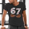 67 Trend Baseball Glove Number Style Men's V-Neck T-Shirt