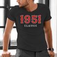 75 Year Old 1951 Classic Baseball Fan 75th Birthday Men's V-Neck T-Shirt