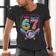 7th Birthday Boys I Was 6 Now I'm 7 Baseball Ice Cream Drip Men's V-Neck T-Shirt 7th Birthday Boys I Was 6 Now I'm 7 Baseball Ice Cream Drip Men's V-Neck T-Shirt