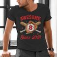 8 Year Old Boys Awesome Since 2018 Baseball Birthday Men's V-Neck T-Shirt