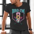 8th Birthday Boy Bro I'm 8 Years Old Baseball Theme Men's V-Neck T-Shirt