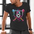 8th Birthday Boys Baseball Ice Cream Drip Boys Baseball Men's V-Neck T-Shirt 8th Birthday Boys Baseball Ice Cream Drip Boys Baseball Men's V-Neck T-Shirt