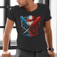 American Baseball Drip Graffiti Ball And Bat Men's V-Neck T-Shirt American Baseball Drip Graffiti Ball And Bat Men's V-Neck T-Shirt