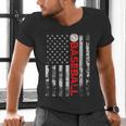 American Flag Baseball Team Baseball Player Baseball Men's V-Neck T-Shirt