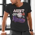 Aunt Rookie Of Year 1st Birthday Baseball Theme Matching Men's V-Neck T-Shirt Aunt Rookie Of Year 1st Birthday Baseball Theme Matching Men's V-Neck T-Shirt