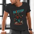 Backstop Catcher Baseball Graphic Men's V-Neck T-Shirt Backstop Catcher Baseball Graphic Men's V-Neck T-Shirt