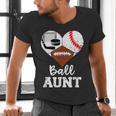 Ball Aunt Heart Football Baseball Hockey Game Day Men's V-Neck T-Shirt Ball Aunt Heart Football Baseball Hockey Game Day Men's V-Neck T-Shirt