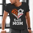 Ball Mom Heart Soccer Basketball Baseball Football Mom Men's V-Neck T-Shirt Ball Mom Heart Soccer Basketball Baseball Football Mom Men's V-Neck T-Shirt