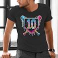 Baseball 10 Year Old Boy Ice Cream Drip 10th Birthday Player Men's V-Neck T-Shirt Baseball 10 Year Old Boy Ice Cream Drip 10th Birthday Player Men's V-Neck T-Shirt