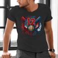 Baseball 12 Year Old Splash Drip 12th Birthday Boy Number 12 Men's V-Neck T-Shirt Baseball 12 Year Old Splash Drip 12th Birthday Boy Number 12 Men's V-Neck T-Shirt