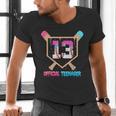Baseball 13 Year Ice Cream Drip 13th Bday Official Teenager Men's V-Neck T-Shirt