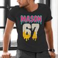 Baseball 6 7 Ice Cream Drip Number 67 Six Seven Meme Men's V-Neck T-Shirt Baseball 6 7 Ice Cream Drip Number 67 Six Seven Meme Men's V-Neck T-Shirt