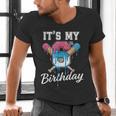 Baseball 6 Year Old Ice Cream Drip 6th Birthday Boy Number 6 Men's V-Neck T-Shirt