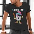 Baseball 6th Birthday Boy Ice Cream Drip Bruh I'm 6 Year Old Men's V-Neck T-Shirt