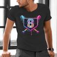 Baseball 8 Year Old Ice Cream Drip 8th Birthday Party Men's V-Neck T-Shirt Baseball 8 Year Old Ice Cream Drip 8th Birthday Party Men's V-Neck T-Shirt