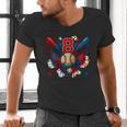 Baseball 8 Year Old Splash Drip 8th Birthday Boy Number 8 Men's V-Neck T-Shirt Baseball 8 Year Old Splash Drip 8th Birthday Boy Number 8 Men's V-Neck T-Shirt