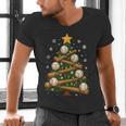 Baseball Bat Christmas Tree Lights Holiday Xmas Men's V-Neck T-Shirt