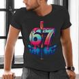 Baseball Bat Hands Drip 67 Six Seven Gen Alpha Slang Meme Men's V-Neck T-Shirt
