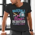Baseball Or Bows Big Brother Loves You Gender Pink Or Blue Men's V-Neck T-Shirt Baseball Or Bows Big Brother Loves You Gender Pink Or Blue Men's V-Neck T-Shirt