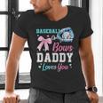 Baseball Or Bows Your Daddy Loves You Gender Reveal Matching Men's V-Neck T-Shirt Baseball Or Bows Your Daddy Loves You Gender Reveal Matching Men's V-Neck T-Shirt