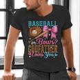 Baseball Or Bows Godfather Loves You Gender Reveal Men's V-Neck T-Shirt Baseball Or Bows Godfather Loves You Gender Reveal Men's V-Neck T-Shirt