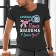 Baseball Or Bows Your Grandma Loves You Gender Reveal Men's V-Neck T-Shirt Baseball Or Bows Your Grandma Loves You Gender Reveal Men's V-Neck T-Shirt