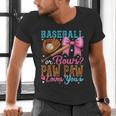 Baseball Or Bows Paw Paw Loves You Gender Reveal Baby Party Men's V-Neck T-Shirt Baseball Or Bows Paw Paw Loves You Gender Reveal Baby Party Men's V-Neck T-Shirt