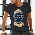 Baseball Catcher Mask Ice Cream Dripping Baseball Boy Youth Men's V-Neck T-Shirt