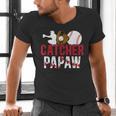 Baseball Catcher Papaw Proud Papaw Of A Baseball Catcher Men's V-Neck T-Shirt Baseball Catcher Papaw Proud Papaw Of A Baseball Catcher Men's V-Neck T-Shirt