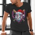 Baseball Christmas Santa Hat Baseball Christmas Drip Men's V-Neck T-Shirt Baseball Christmas Santa Hat Baseball Christmas Drip Men's V-Neck T-Shirt