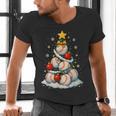 Baseball Christmas Tree Lights Santa Sport Player Lover Xmas Men's V-Neck T-Shirt Baseball Christmas Tree Lights Santa Sport Player Lover Xmas Men's V-Neck T-Shirt