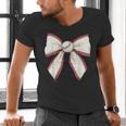 Baseball Coquette Bow Cute Baseball Game Men's V-Neck T-Shirt Baseball Coquette Bow Cute Baseball Game Men's V-Neck T-Shirt