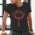 Baseball Cross Bats Pitcher Jesus Faith Men's V-Neck T-Shirt Baseball Cross Bats Pitcher Jesus Faith Men's V-Neck T-Shirt