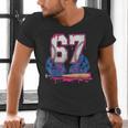 Baseball Drip 67 Meme Six Seven 6-7 Gen Alpha Slang Men's V-Neck T-Shirt Baseball Drip 67 Meme Six Seven 6-7 Gen Alpha Slang Men's V-Neck T-Shirt