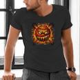 Baseball Drip Angry Lava Slime Ball Graphic Men's V-Neck T-Shirt