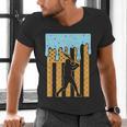 Baseball Drip Dripping Ice Cream Sport Player American Flag Men's V-Neck T-Shirt