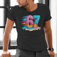 Baseball Drip Ice Cream 67 Graffiti Splash Melt Men's V-Neck T-Shirt Baseball Drip Ice Cream 67 Graffiti Splash Melt Men's V-Neck T-Shirt