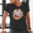 Baseball Drip Ice Cream Coquette Pink Bow Baseball Player Men's V-Neck T-Shirt