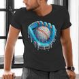 Baseball Drip Ice Cream Glove With Sprinkles Ball Boys Youth Men's V-Neck T-Shirt