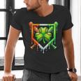 Baseball Drip Ice Cream St Patricks Day Shamrock Lucky Men's V-Neck T-Shirt